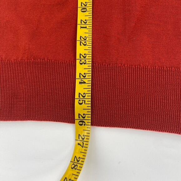 Jaeger London Vintage Mens Wool Pullover Sweater V-Neck Orange Size Medium - Picture 5 of 9